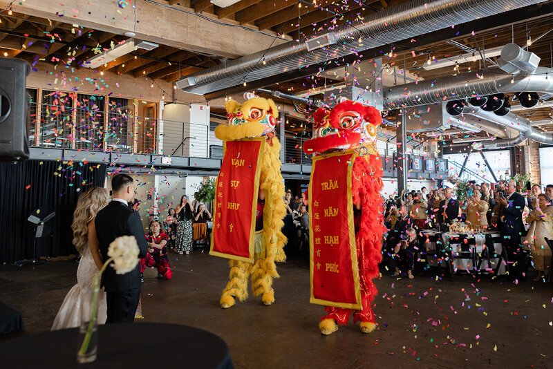 Lion dance at a Luxe-produced wedding